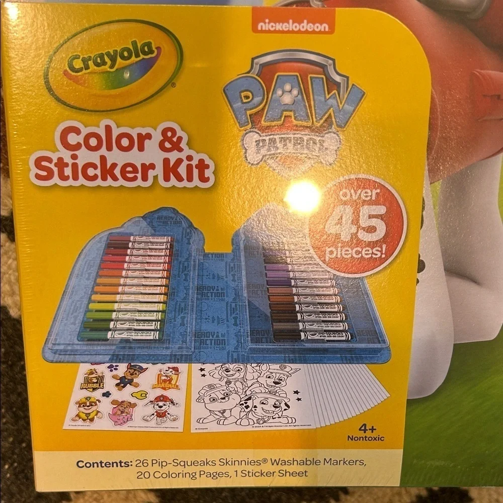 Crayola Paw Patrol Color & Sticker Set Nontoxic 45 piece craft kit new kids